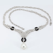 Load image into Gallery viewer, 18K White Gold Diamond South Sea Pearl Necklace D1.79CT
