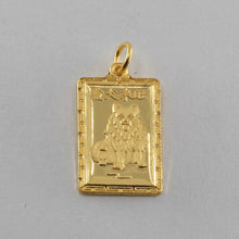 Load image into Gallery viewer, 24K Solid Yellow Gold Rectangular Zodiac Dog Hollow Pendant 1.1 Grams
