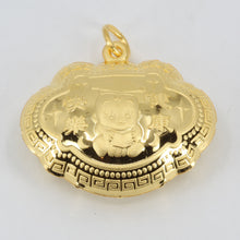 Load image into Gallery viewer, 24K Solid Yellow Gold Baby Puffy Longevity Lock Hollow Pendant 5.9 Grams
