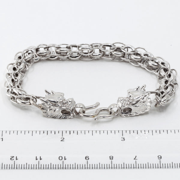 Platinum Men Twin Dragon Bracelet 41.3 Grams