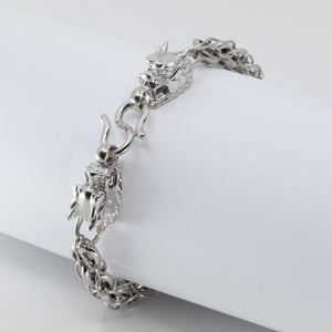 Platinum Men Twin Dragon Bracelet 41.3 Grams