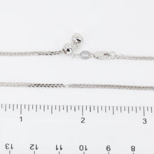Load image into Gallery viewer, 18K Solid White Gold Adjustable Wheat Link Chain Maximum 22&quot; 6.0 Grams

