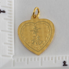 Load image into Gallery viewer, 24K Solid Yellow Gold Heart Zodiac Snake Pendant 3.1 Grams

