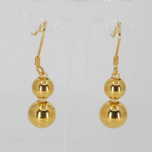 Load image into Gallery viewer, 24K Solid Yellow Gold Double Sphere Hanging Earrings 7.1 Grams
