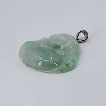 Load image into Gallery viewer, 14K Solid White Gold Buddha Jade Pendant 5.5 Grams
