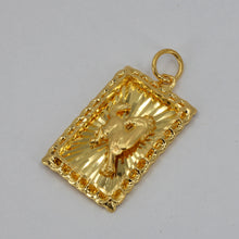 Load image into Gallery viewer, 24K Solid Yellow Gold Zodiac 3D Horse Rectangular Pendant 10 Grams
