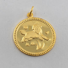 Load image into Gallery viewer, 24K Solid Yellow Gold Round Zodiac Dog Hollow Pendant 2.4 Grams
