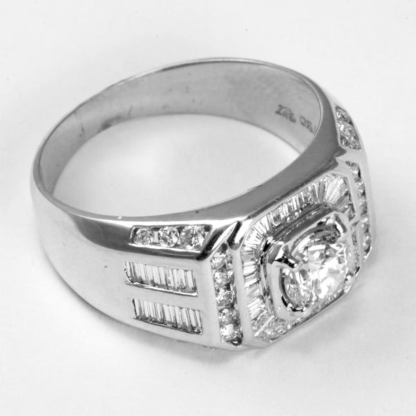 18K白金男士鑽石戒指D1.55CT