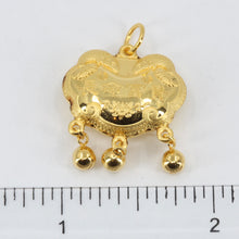 將圖片載入圖庫檢視器 24K Solid Yellow Gold Baby Puffy Sheep Longevity Lock with Bells Hollow Pendant 3.8 Grams
