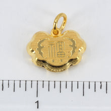 將圖片載入圖庫檢視器 24K Solid Yellow Gold Baby Puffy Blessed Longevity Lock Hollow Pendant 2.3 Grams
