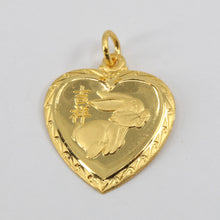 Load image into Gallery viewer, 24K Solid Yellow Gold Heart Zodiac Rabbit Pendant 3.6 Grams
