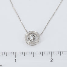 Load image into Gallery viewer, 18K Solid White Gold Link Chain Necklace with Diamond Pendant 15&quot; D0.26 CT
