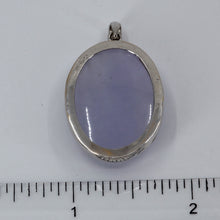Load image into Gallery viewer, 14K Solid White Gold Purple Jade Oval Pendant 10.5 Grams

