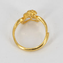 Load image into Gallery viewer, 24K Solid Yellow Gold Women Rose Adjustable Ring Band 4.0 Grams
