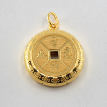 Load image into Gallery viewer, 24K Solid Yellow Gold Baby Puffy Longevity Lock Hollow Pendant 7.2 Grams
