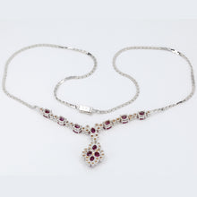Load image into Gallery viewer, 18K White Gold Diamond Ruby Necklace R5.60CT
