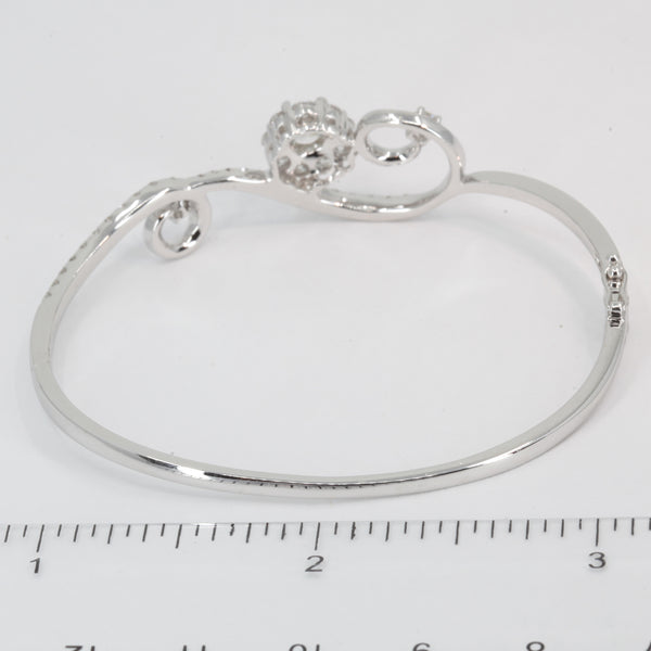 18K Solid White Gold Diamond Bangle 0.52 CT