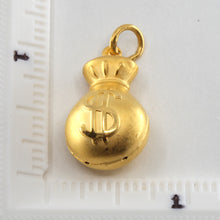 Load image into Gallery viewer, 24K Solid Yellow Gold Baby Puffy Money Bag Hollow Pendant 4.7 Grams
