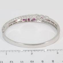 Load image into Gallery viewer, 14K Solid White Gold Diamond Ruby Bangle R2.50 CT
