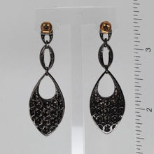 將圖片載入圖庫檢視器 18K Black Gold Fancy Color Diamond Hanging Stud Earrings D2.68 CT
