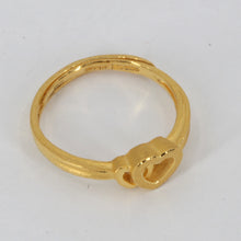 Load image into Gallery viewer, 24K Solid Yellow Gold Women Double Heart Ring Band 3.1 Grams
