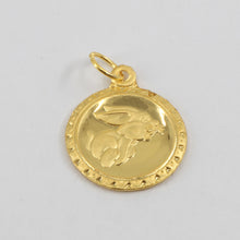 Load image into Gallery viewer, 24K Solid Yellow Gold Round Zodiac Rabbit Hollow Pendant 0.9 Grams
