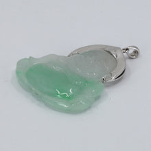 Load image into Gallery viewer, 14K Solid White Gold Buddha Jade Pendant 11.8 Grams
