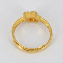 Load image into Gallery viewer, 24K Solid Yellow Gold Women Double Heart Ring Band 3.1 Grams
