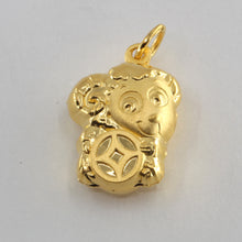 Load image into Gallery viewer, 24K Solid Yellow Gold Puffy Zodiac Sheep Goat Hollow Pendant 3.2 Grams
