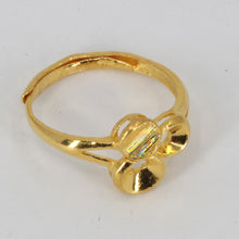 將圖片載入圖庫檢視器 24K Solid Yellow Gold Women Design Adjustable Ring Band 3.8 Grams
