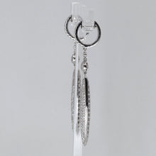 Load image into Gallery viewer, 18K Solid White Gold Diamond Hanging Hoop Earrings D1.95 CT
