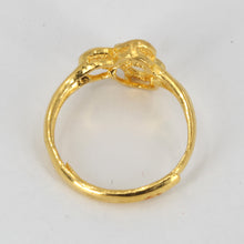 將圖片載入圖庫檢視器 24K Solid Yellow Gold Women Design Adjustable Ring Band 3.8 Grams
