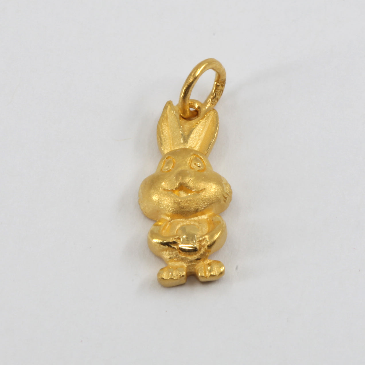 24K Solid Yellow Gold Zodiac Rabbit Pendant 2.3 Grams