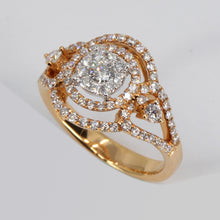 Load image into Gallery viewer, 18K Rose Gold Diamond Cocktail Ring 0.91 CT
