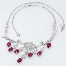 Load image into Gallery viewer, 18K White Gold Diamond Ruby Necklace R12.39CT
