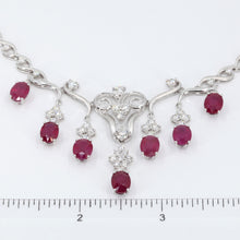 Load image into Gallery viewer, 18K White Gold Diamond Ruby Necklace R12.39CT
