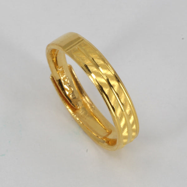 24K Solid Yellow Gold Men Women Design Adjustable Ring Band 4.5 Grams
