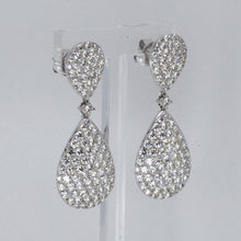 Load image into Gallery viewer, 18K White Gold Diamond Teardrop Hanging Earrings D6.89 CT
