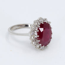 Load image into Gallery viewer, 14K White Gold Diamond Women Ruby Ring R8.00CT D1.05CT
