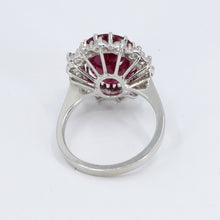 將圖片載入圖庫檢視器 14K White Gold Diamond Women Ruby Ring R8.00CT D1.05CT
