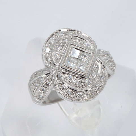Platinum Women Diamond Ring D1.38CT