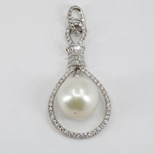 Load image into Gallery viewer, 18K White Gold Diamond South Sea White Pearl Pendant D1.36 CT
