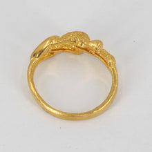 將圖片載入圖庫檢視器 24K Solid Yellow Gold Women Heart Ring Band 3.7 Grams
