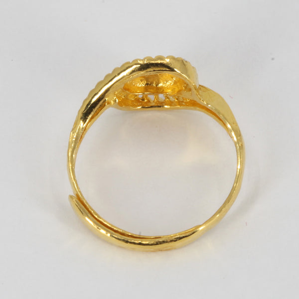 24K Solid Yellow Gold Women Design Adjustable Ring Band 3.6 Grams