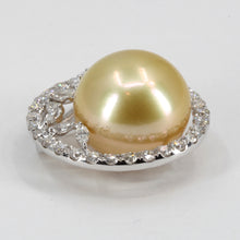 Load image into Gallery viewer, 18K White Gold Diamond South Sea Gold Pearl Pendant D1.89 CT
