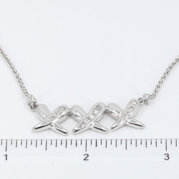 18K White Gold Women Diamond Necklace D0.55CT
