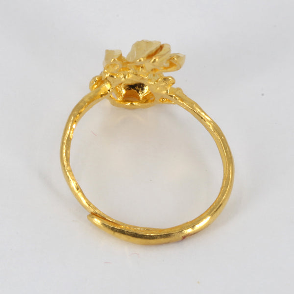 24K Solid Yellow Gold Women Gold Fish Adjustable Ring Band 5.6 Grams