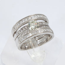 將圖片載入圖庫檢視器 18K White Gold Women Diamond Ring CD1.01CT SD1.65CT
