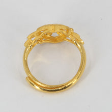 將圖片載入圖庫檢視器 24K Solid Yellow Gold Women Heart Adjustable Ring Band 4.0 Grams
