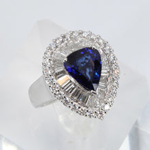 Load image into Gallery viewer, 18K White Gold Women Diamond Sapphire Ring S3.03CT
